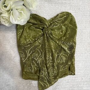 Green Floral Knot Tube Top